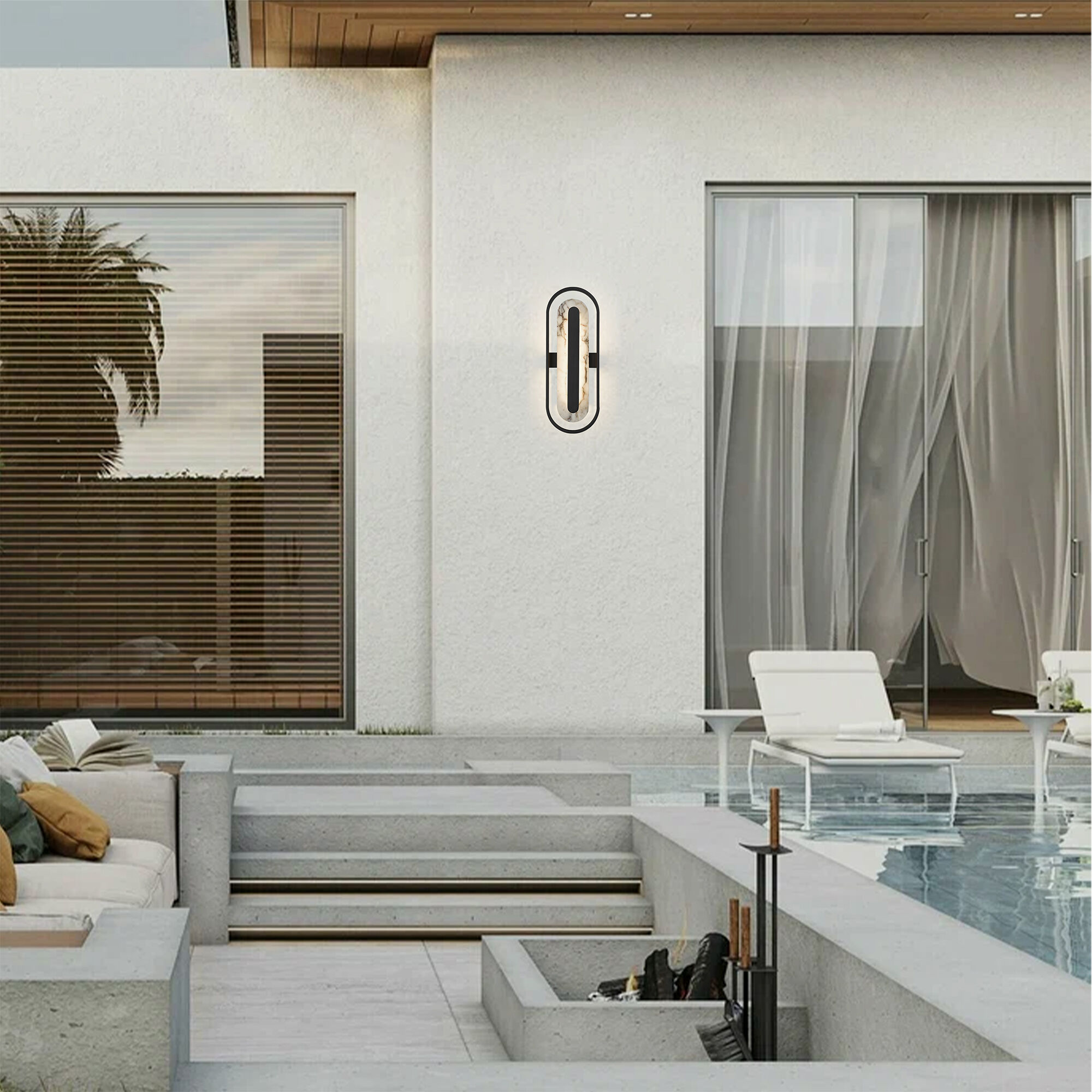 Roundabout LED 22 inch Painted Antique Brass Outdoor Wall Sconce